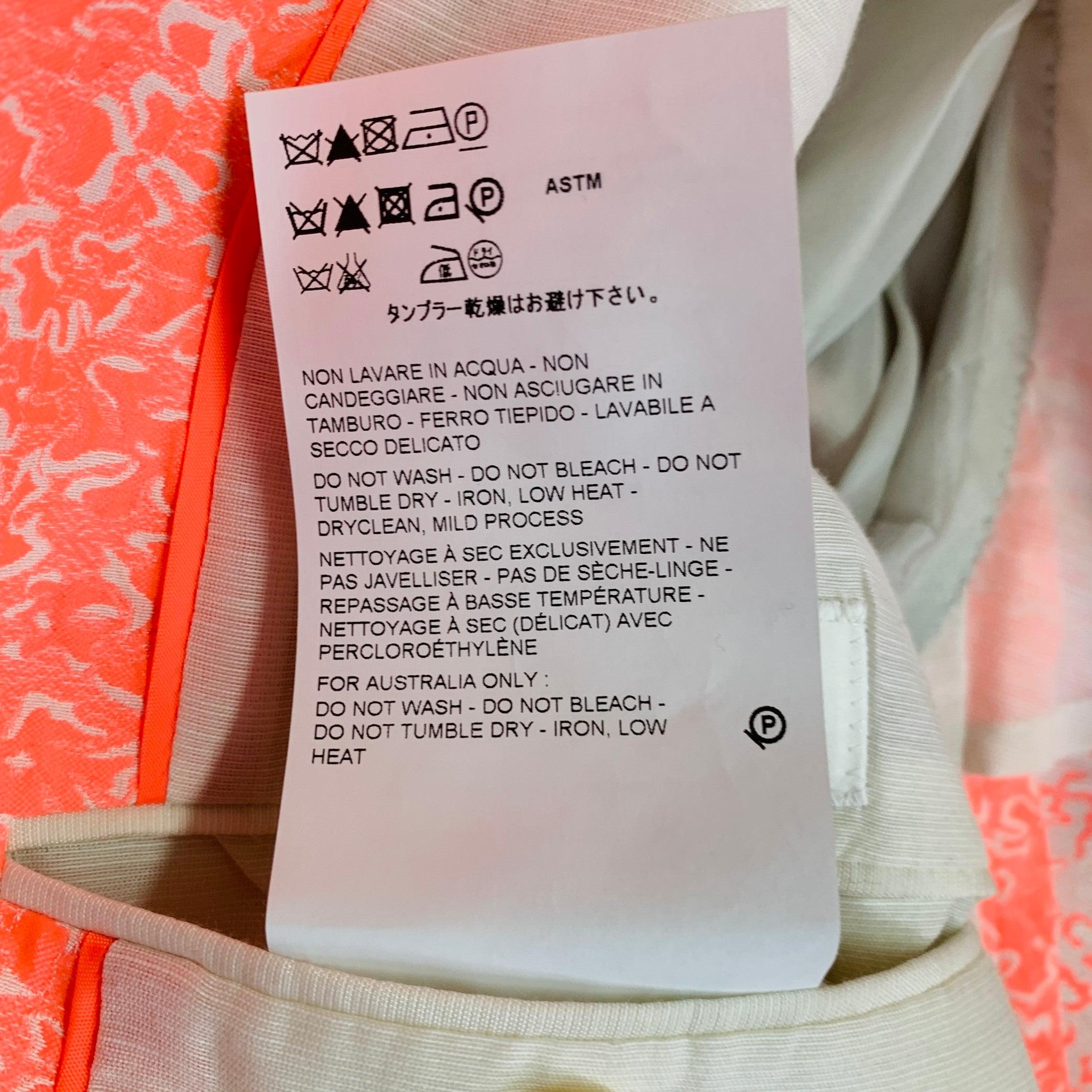 JIL SANDER Size 42 Pink White Textured Abstract Floral Cotton Blend Peak Lapel Sport Coat For Sale 6