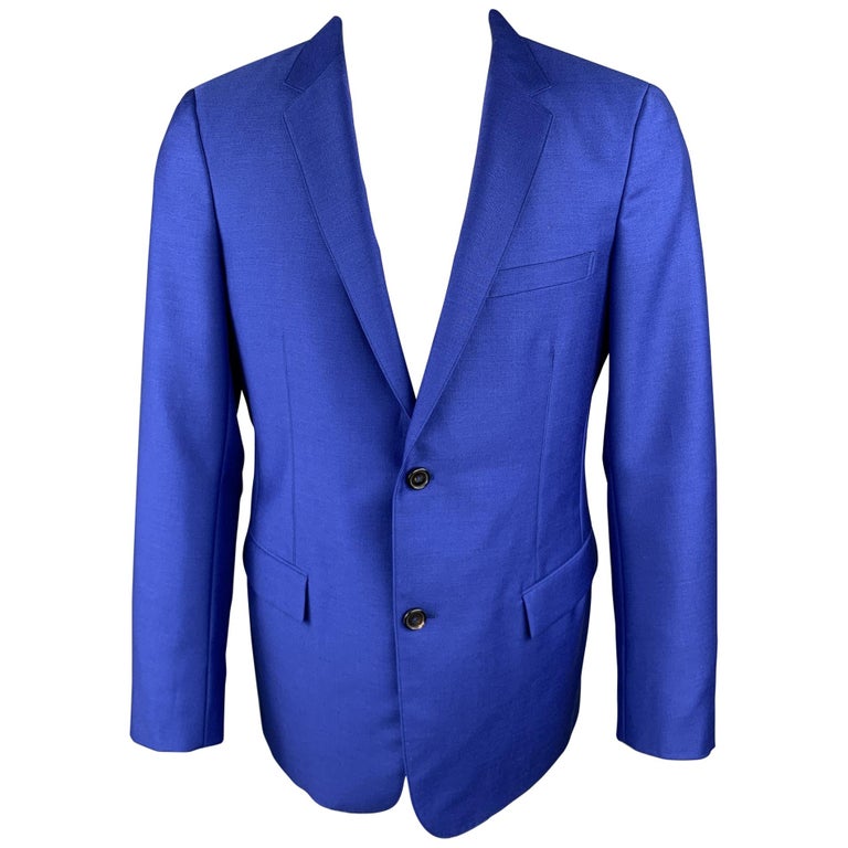JIL SANDER Size 42 Royal Blue Wool / Mohair Notch Lapel Sport Coat at  1stDibs