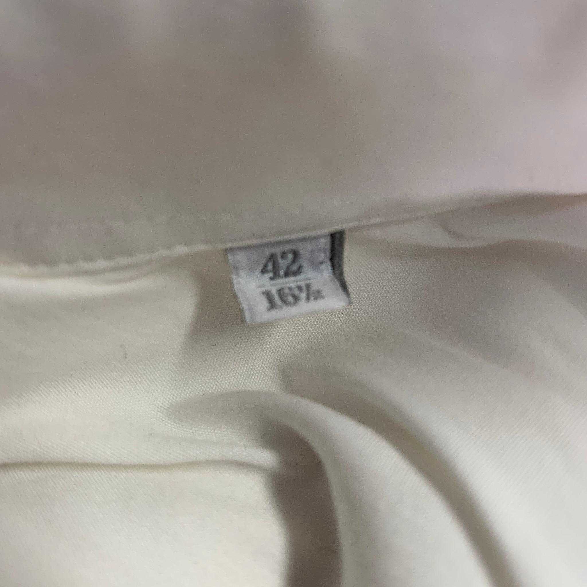 Uomo JIL SANDER Taglia 42 Camicia bianca in misto cotone con maniche a 3/4 e maniche lunghe in vendita