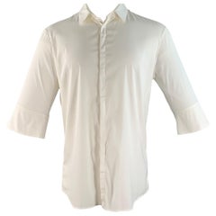 JIL SANDER Taglia 42 Camicia bianca in misto cotone con maniche a 3/4 e maniche lunghe