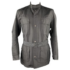 JIL SANDER Giacca con cintura e zip in poliammide nera taglia 44