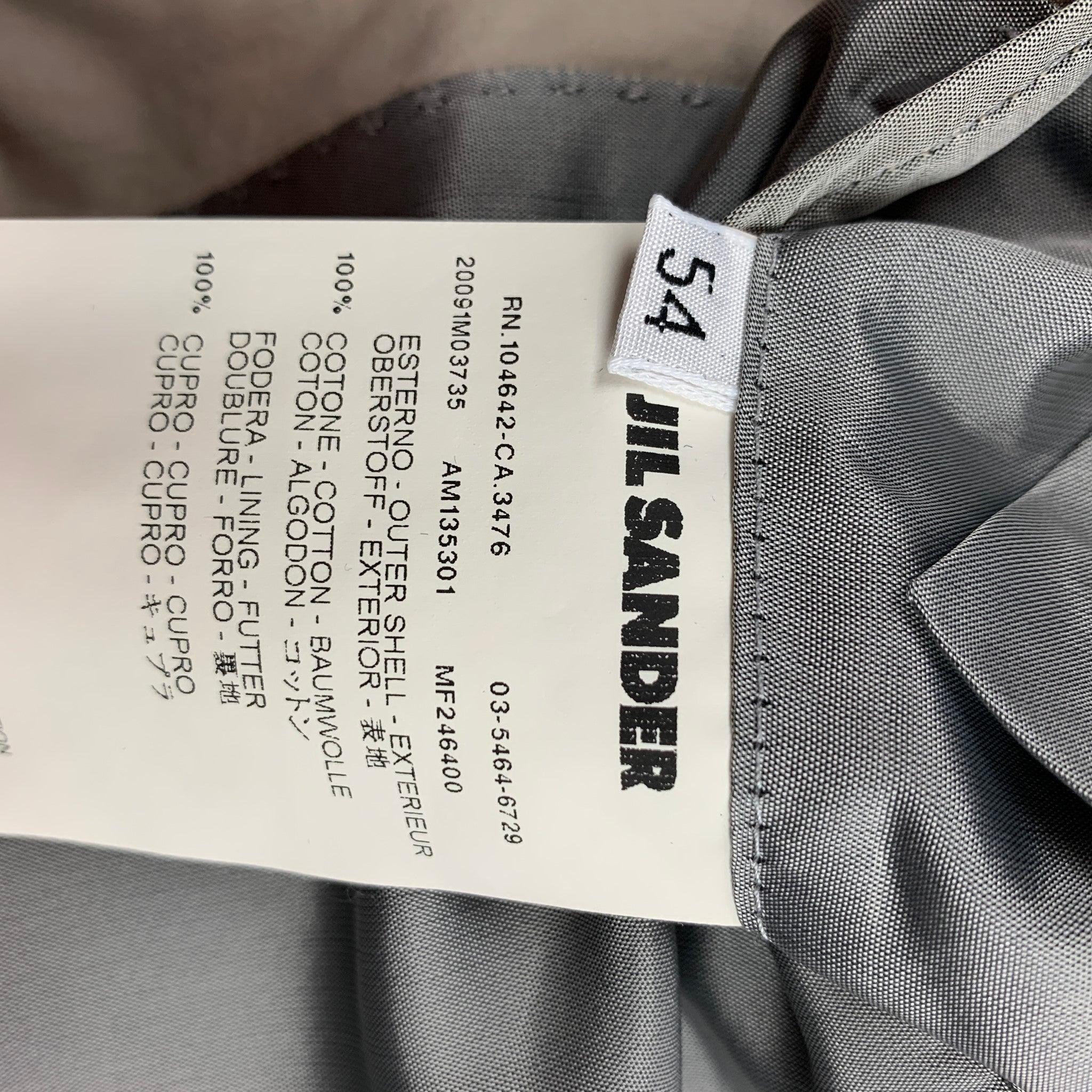 JIL SANDER Size 44 Khaki Cotton Notch Lapel Suit For Sale 4