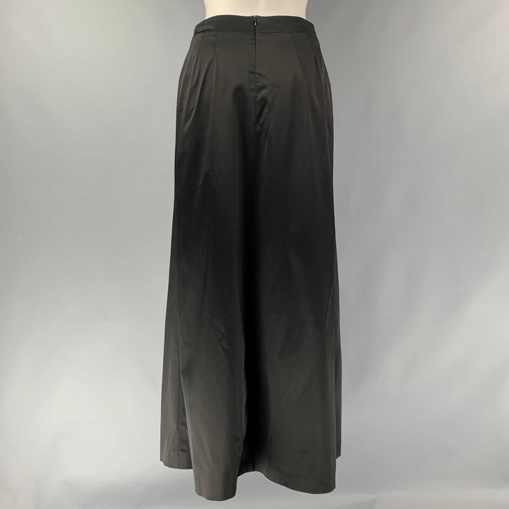 JIL SANDER Size 6 Black Acetate Blend Solid Evening Long Skirt In Excellent Condition For Sale In San Francisco, CA