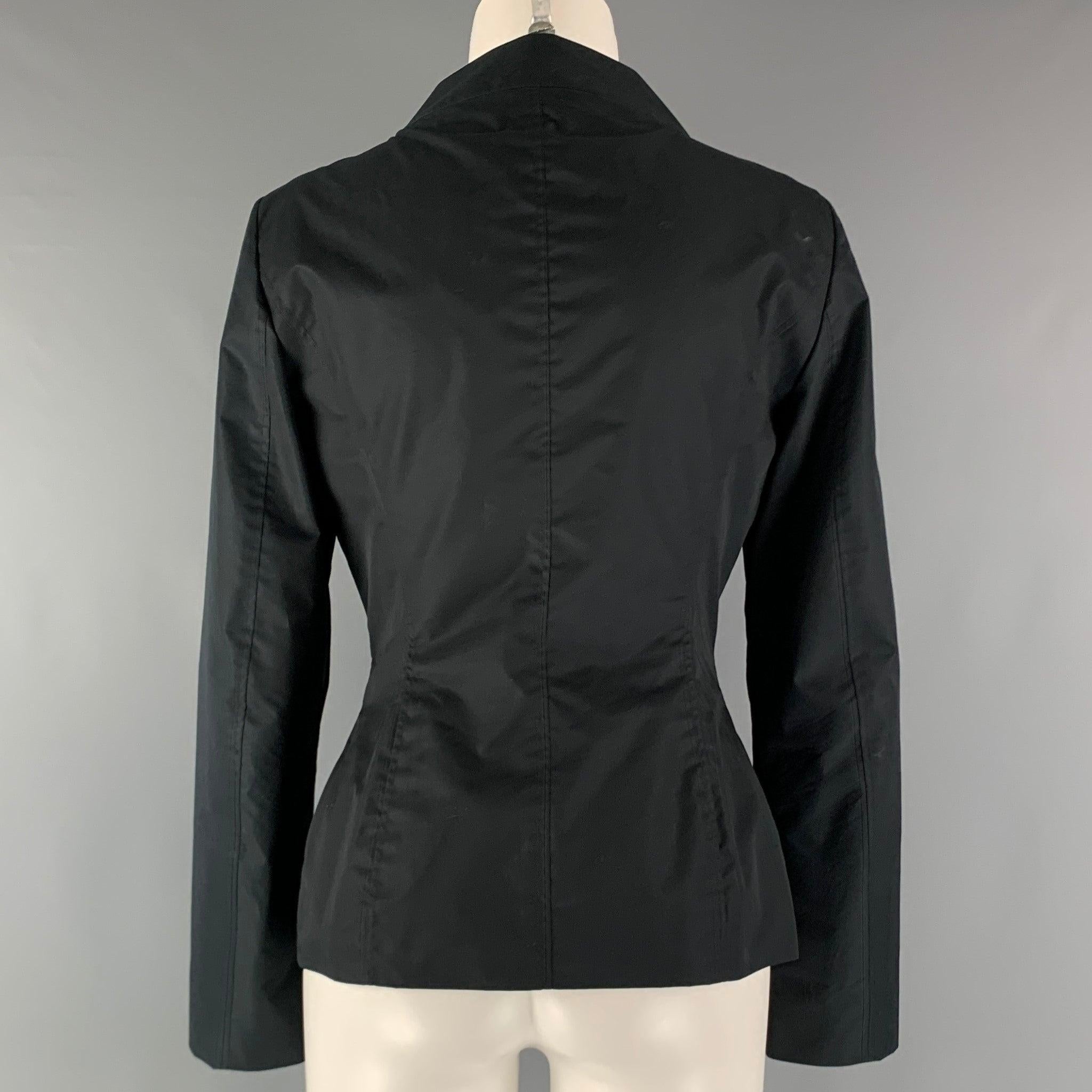 JIL SANDER Size 6 Black Cotton  Polyester  Blazer In Excellent Condition For Sale In San Francisco, CA