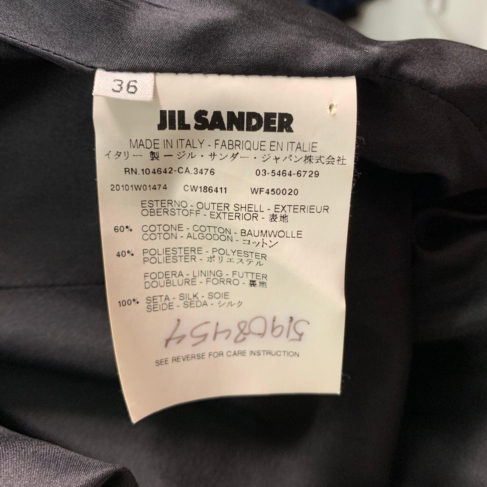 JIL SANDER Size 6 Black Cotton  Polyester  Blazer For Sale 1
