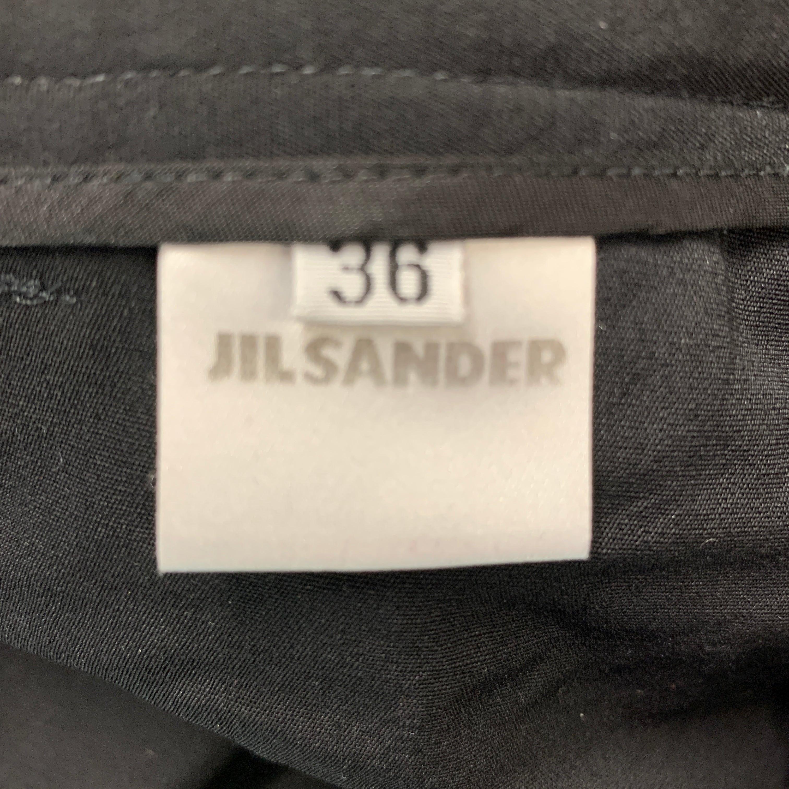 JIL SANDER Size 6 Black Silk Single Breasted Pants Suit For Sale 6