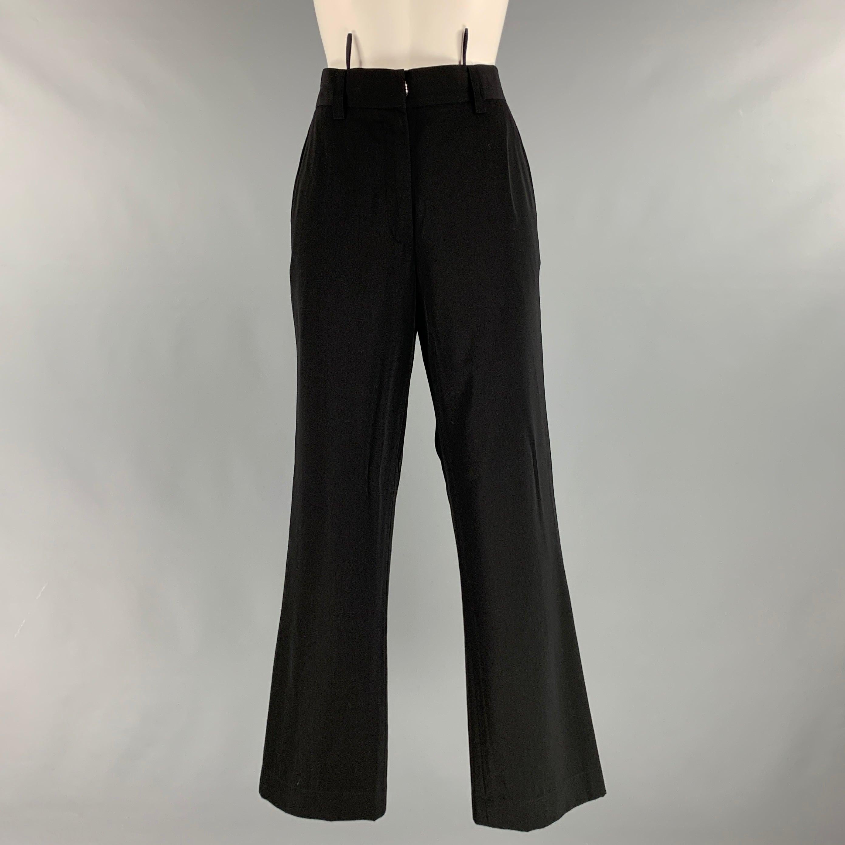 Women's JIL SANDER Size 6 Black Silk Single Breasted Pants Suit For Sale