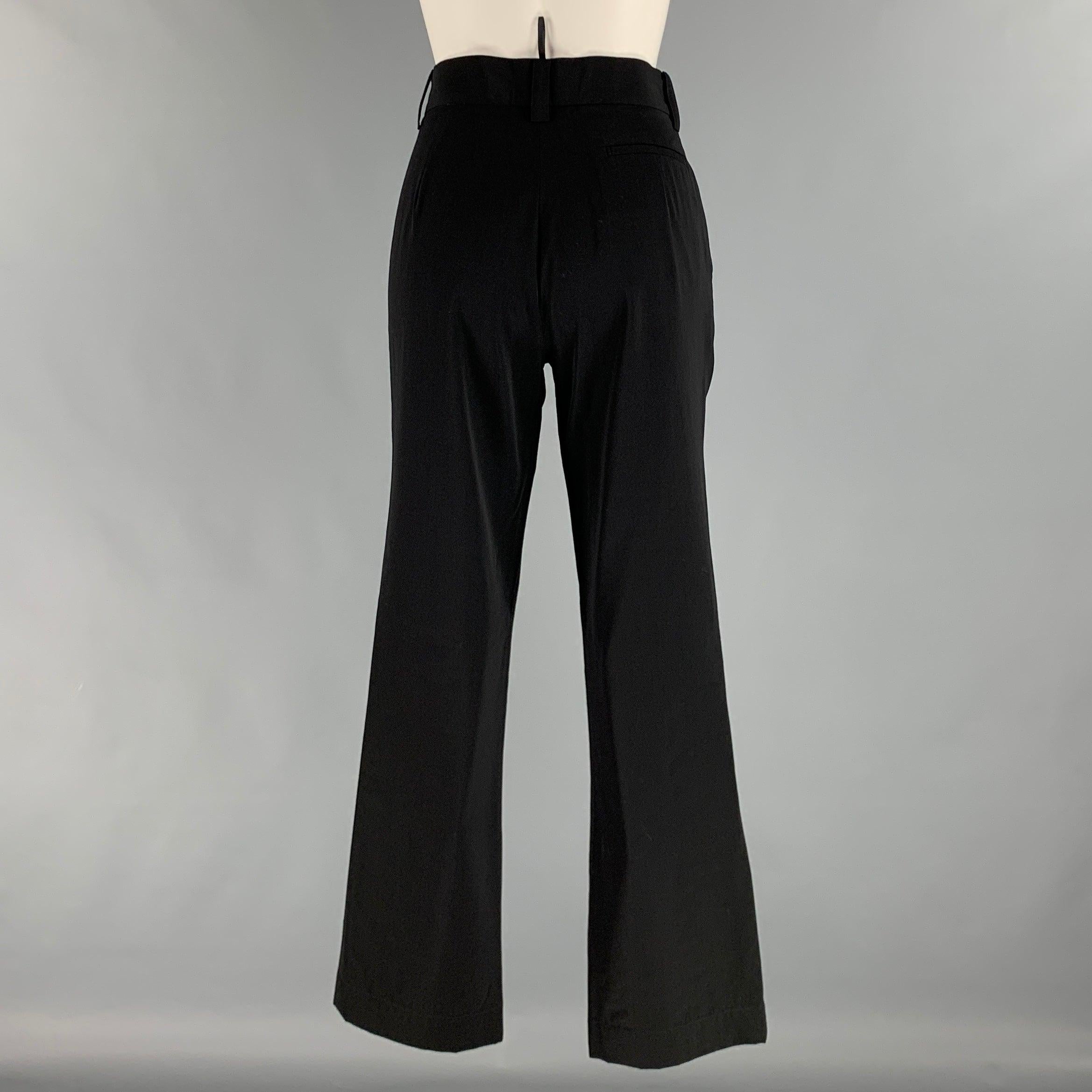 JIL SANDER Size 6 Black Silk Single Breasted Pants Suit For Sale 1