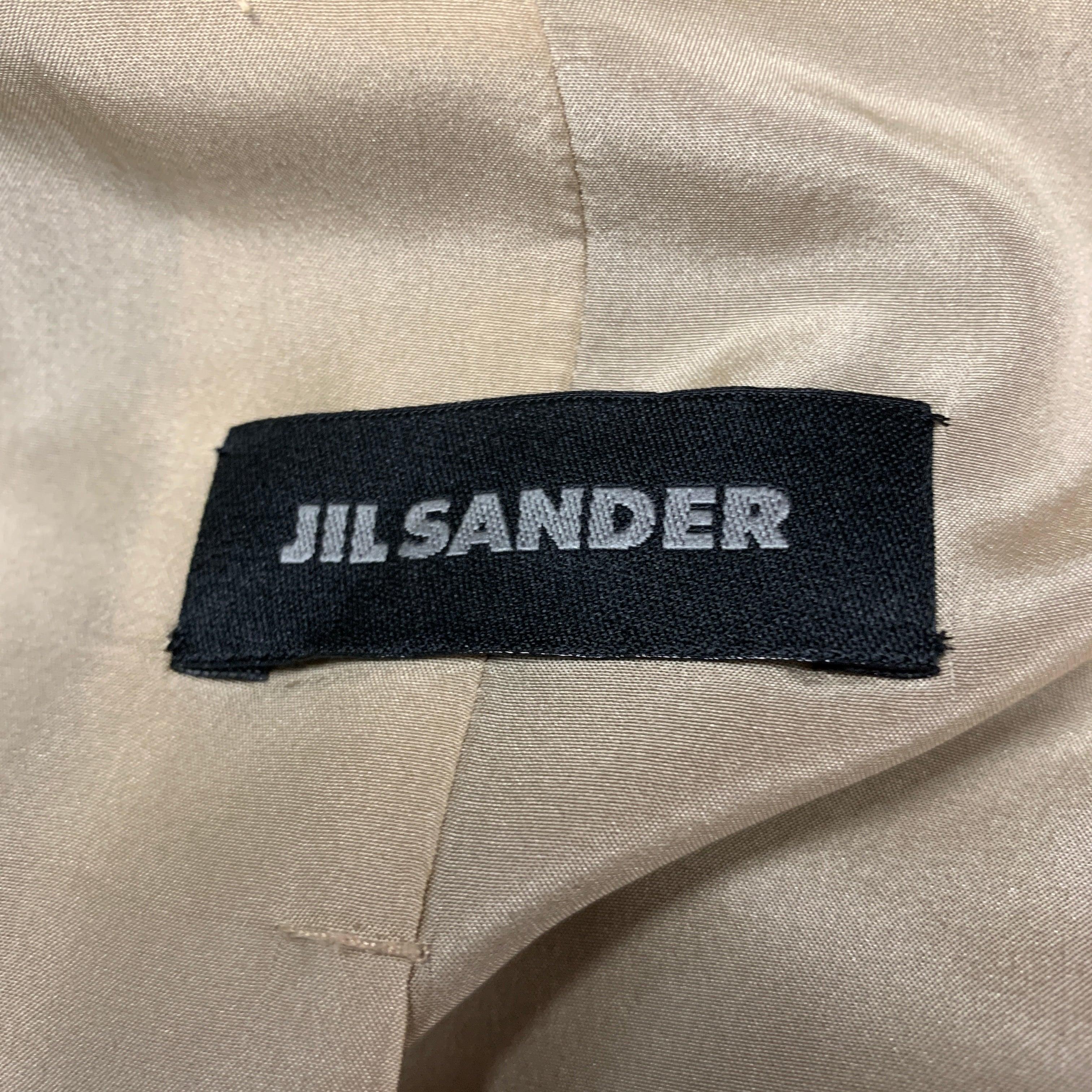 JIL SANDER Size 6 Black Silk Single Breasted Pants Suit For Sale 2
