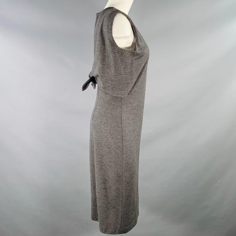 JIL SANDER Size 6 Heather Grey Jersey Sleeveless Tie Back Sheath Dress For  Sale at 1stDibs