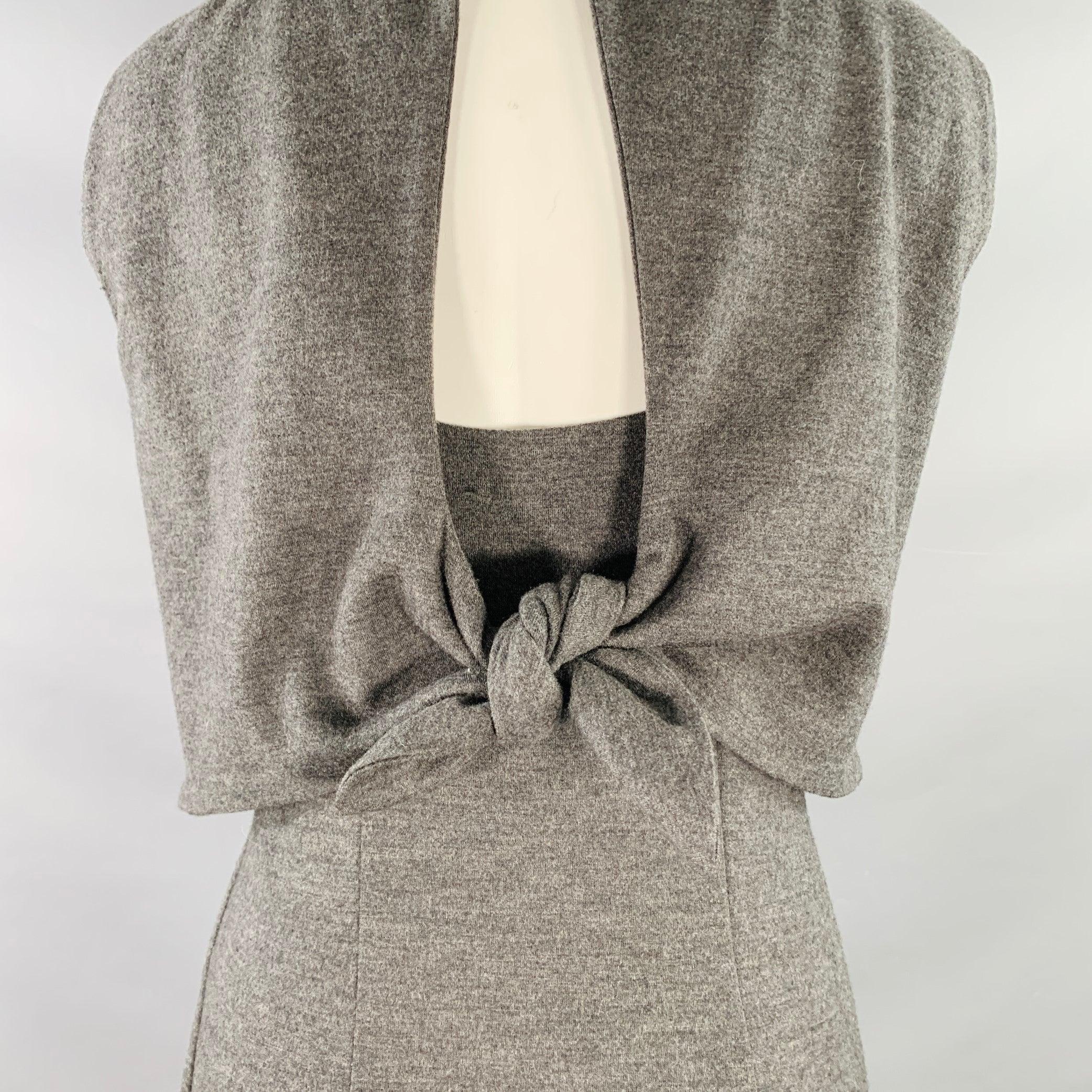 JIL SANDER Vestido sin mangas y con espalda cruzada en Jersey gris jaspeado talla 6 en Bueno estado para la venta en San Francisco, CA