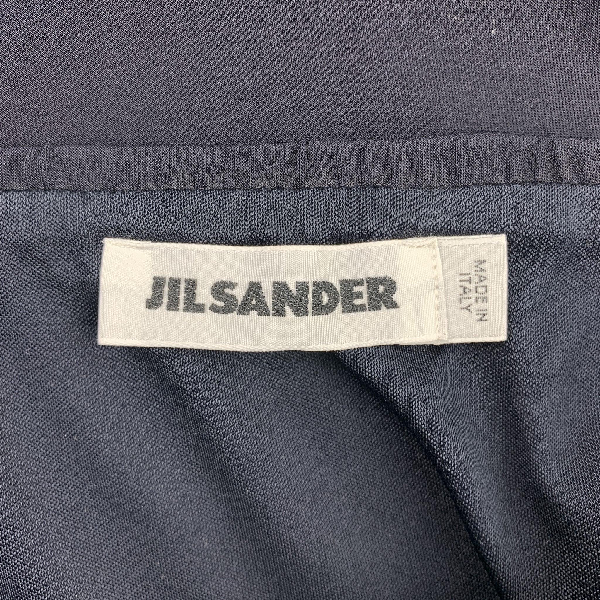 Women's JIL SANDER Size 6 Navy Jersey Elastic Waistband Pencil Skirt For Sale
