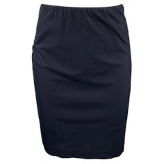 JIL SANDER Größe 6 Marineblauer Jersey-Bleistiftrock mit elastischem Tailleband