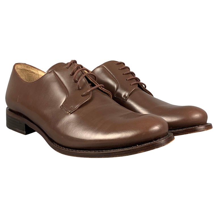 JIL SANDER Size 6.5 Brown Leather Derby Lace-Up Shoes For  display picture 3
