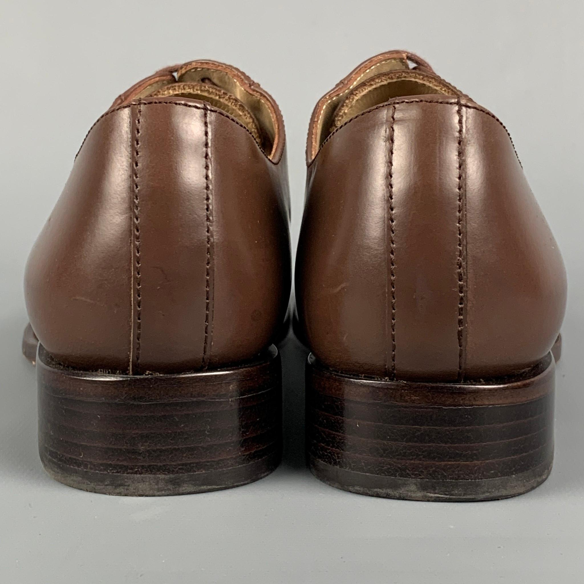 Black JIL SANDER Size 6.5 Brown Leather Lace Up Shoes