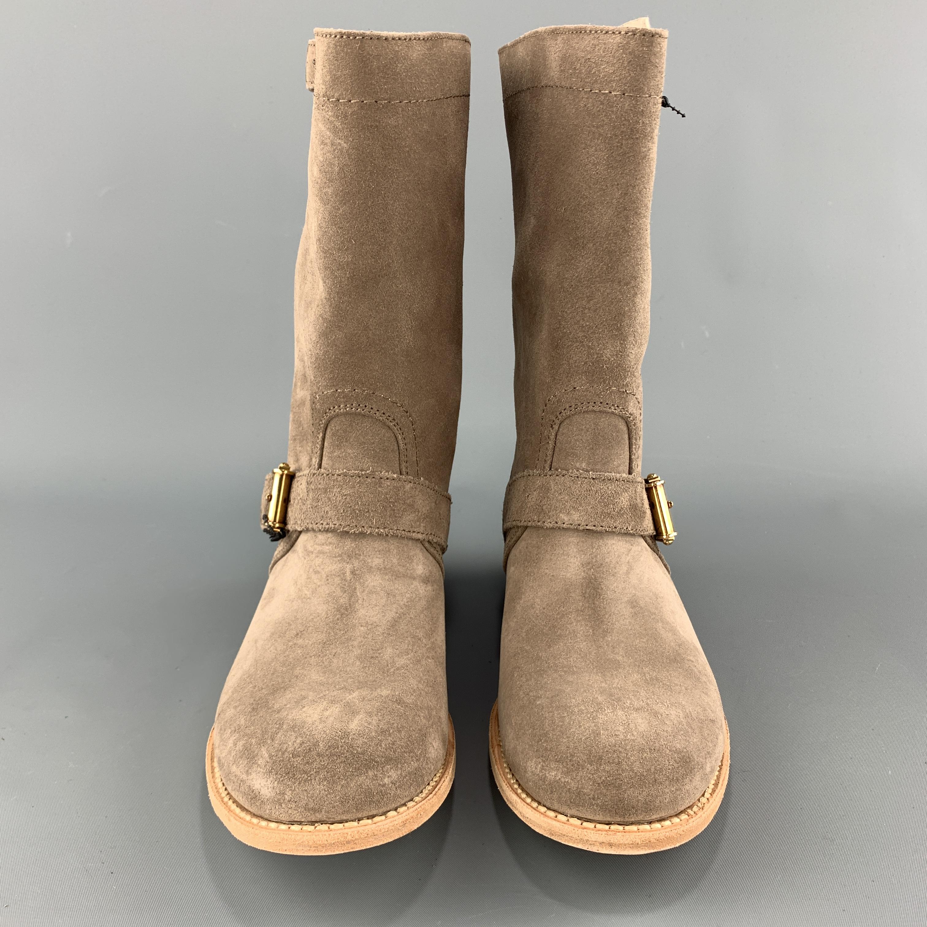 biker boots taupe