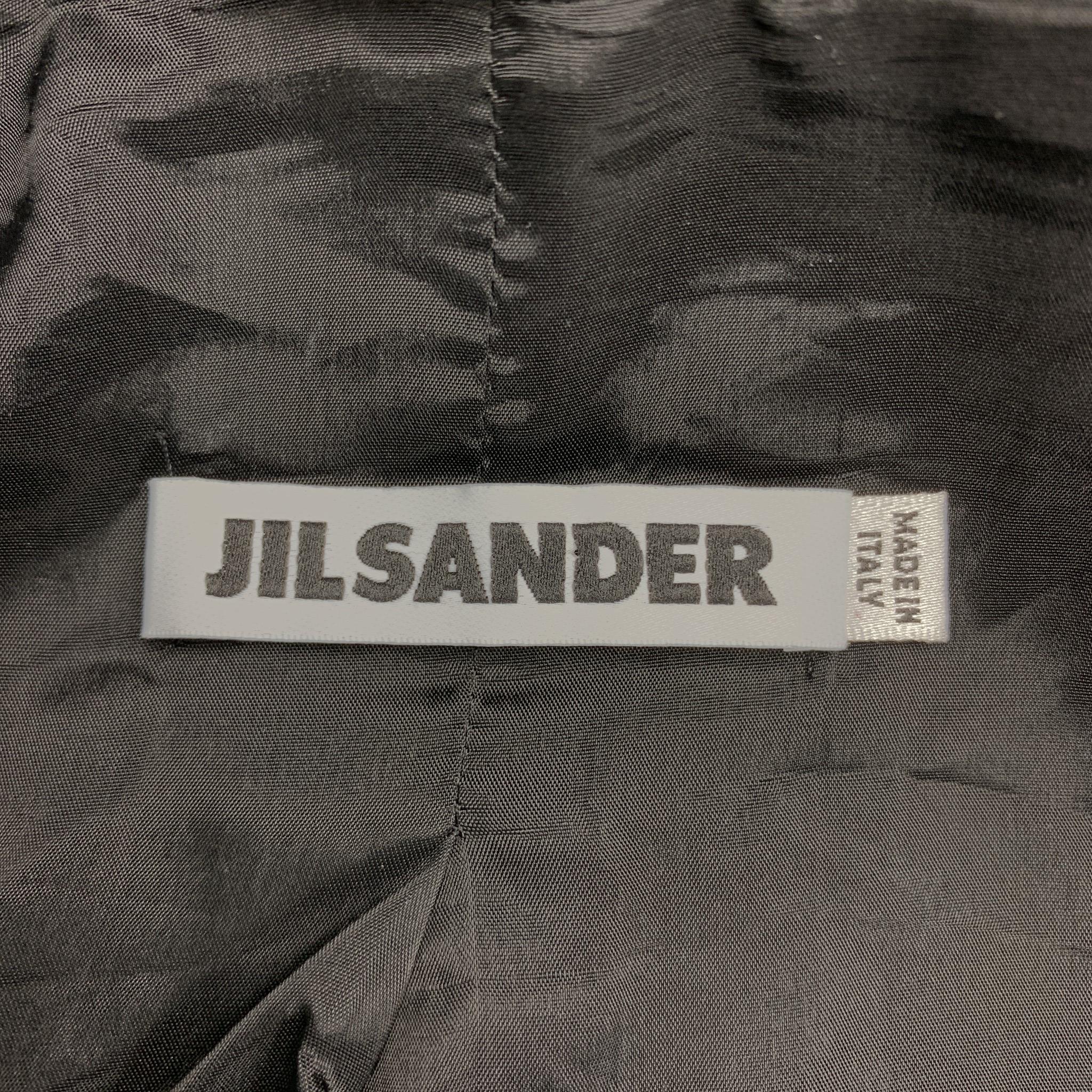 JIL SANDER Size 8 Black Hidden Placket Blazer Coat 1