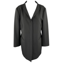 JIL SANDER Size 8 Black Hidden Placket Blazer Coat JIL SANDER Size 8 Black Hidden Placket Blazer Coat