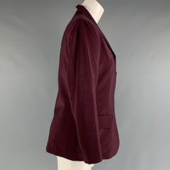 JIL SANDER Size 8 Burgundy Wool  Mohair Jacket