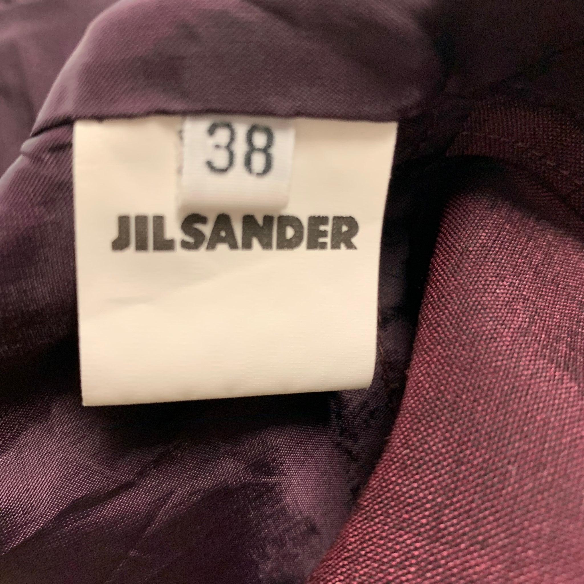 JIL SANDER Size 8 Burgundy Wool  Mohair Jacket For Sale 1