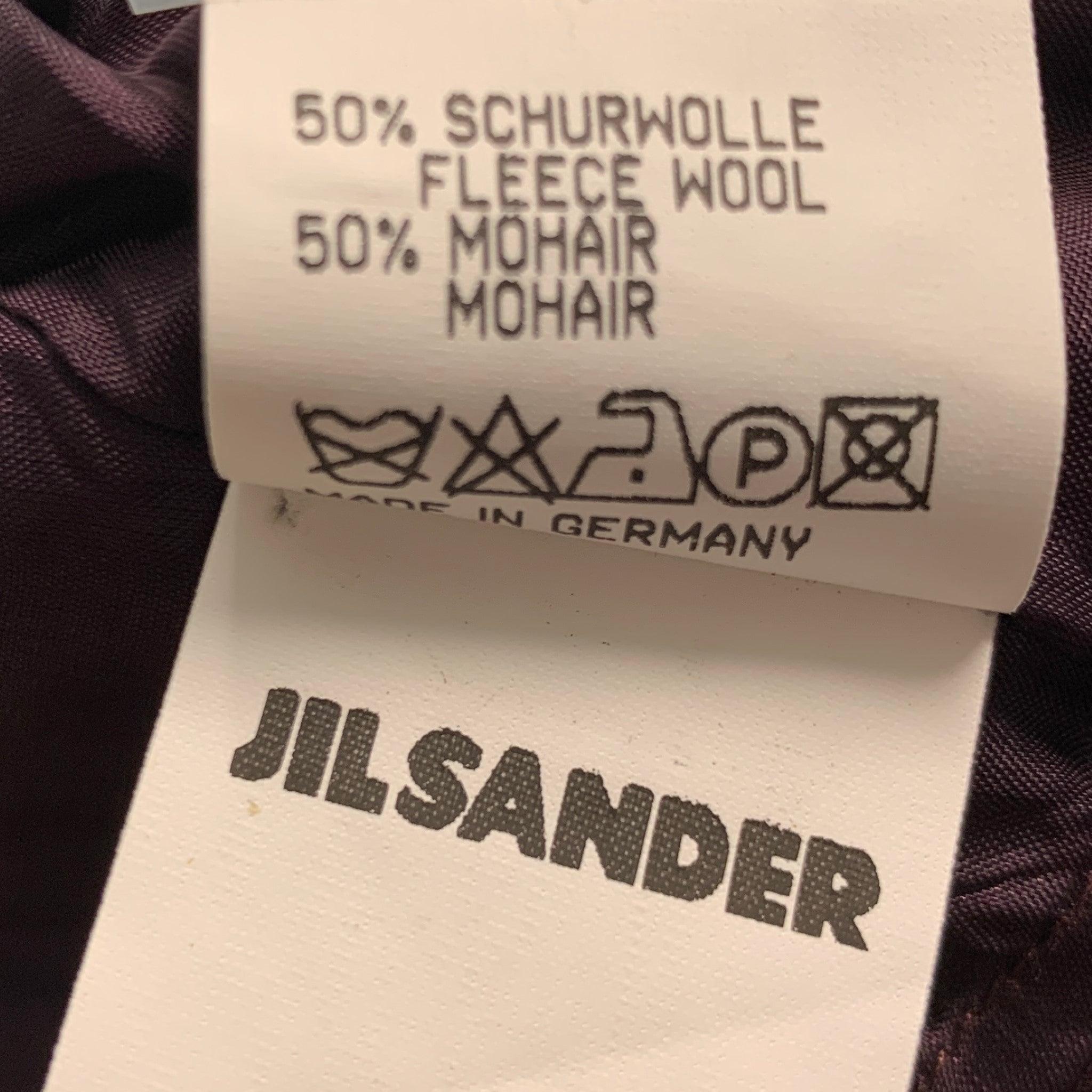 JIL SANDER Size 8 Burgundy Wool  Mohair Jacket For Sale 2
