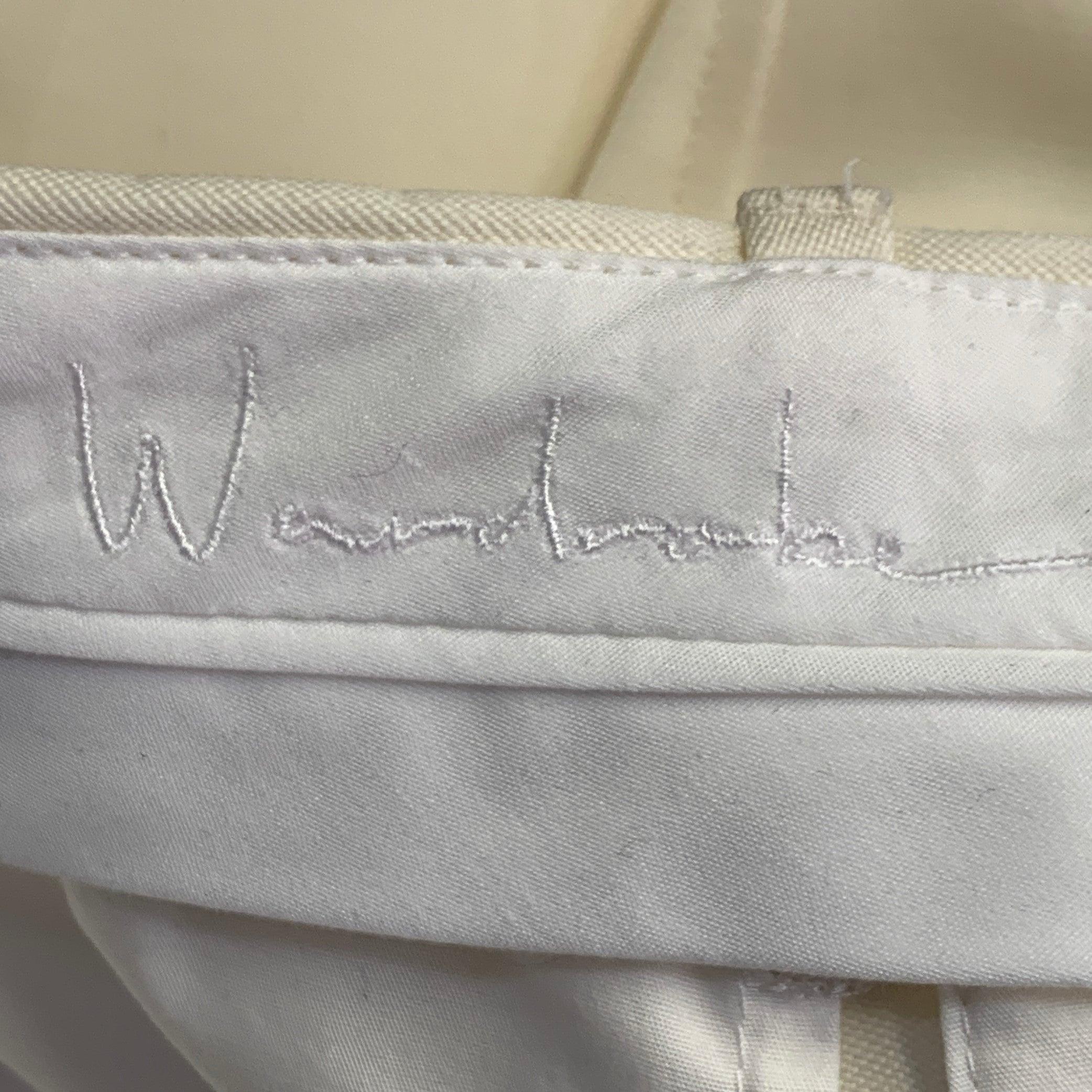 JIL SANDER Taille 8 Pantalon habillé en laine crème à devant plat en vente 1