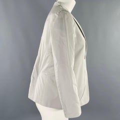 JIL SANDER Size 8 Grey Polyester Silk Single Button Jacket