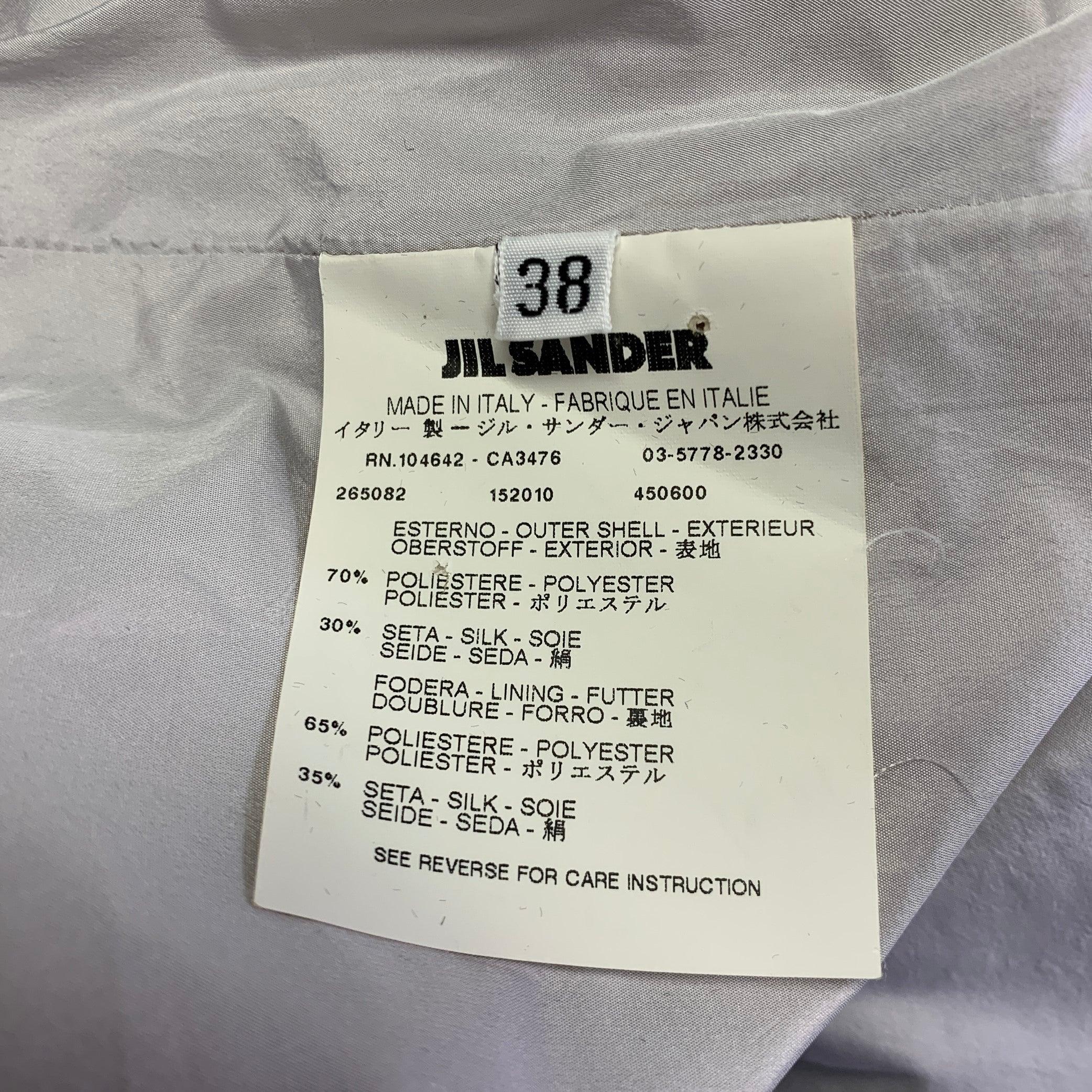 Donna JIL SANDER Giacca a un bottone in poliestere e seta grigia taglia 8 in vendita