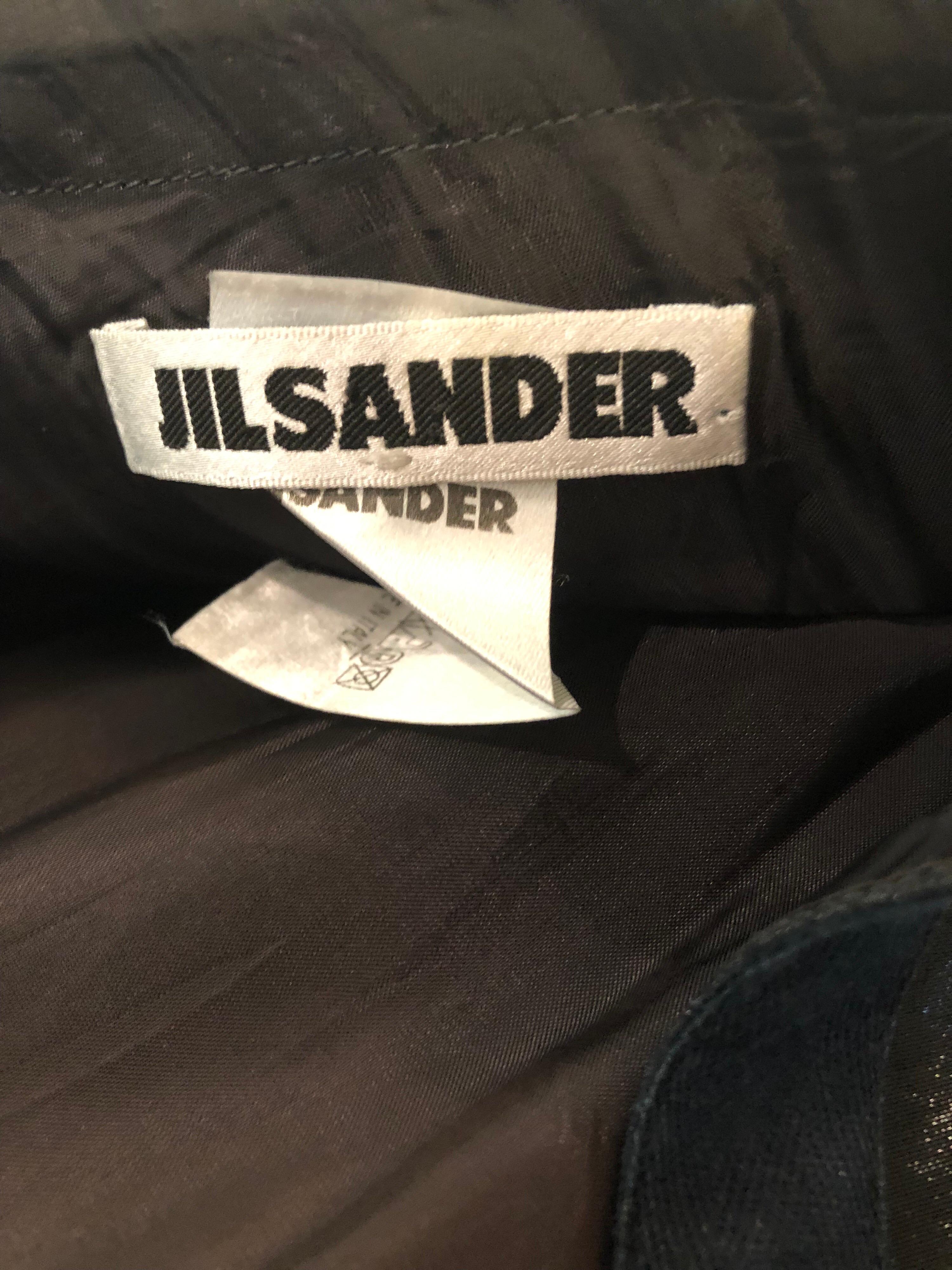 Jil Sander 90s Size 8 Vintage Black Metallic Avant Garde Strapless 1990s Dress For Sale 8
