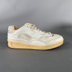 JIL SANDER Size 8 White Leather Lace Up Sneakers