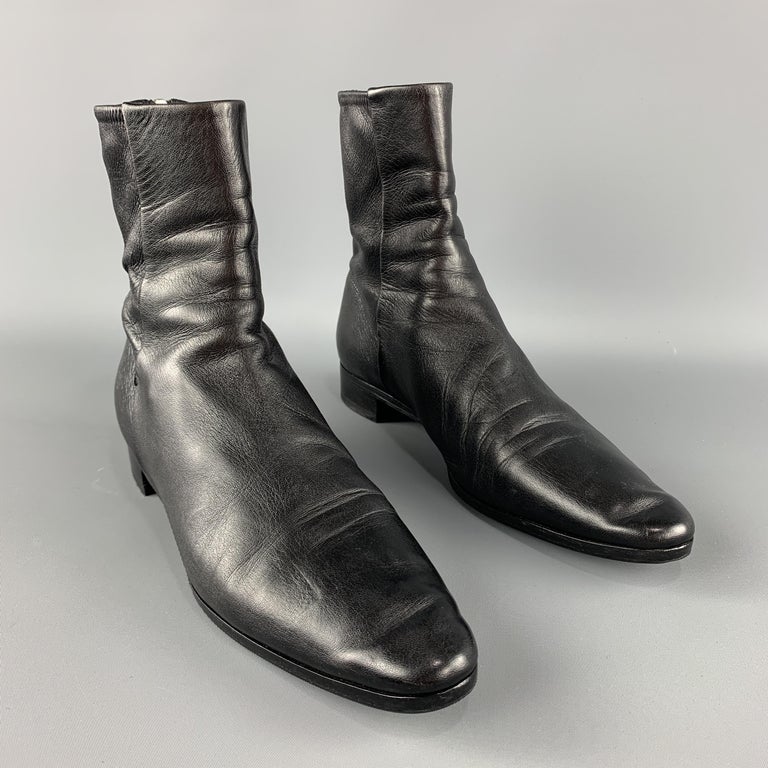 JIL SANDER Size 9 Black Ankle Zipper Boots at 1stdibs