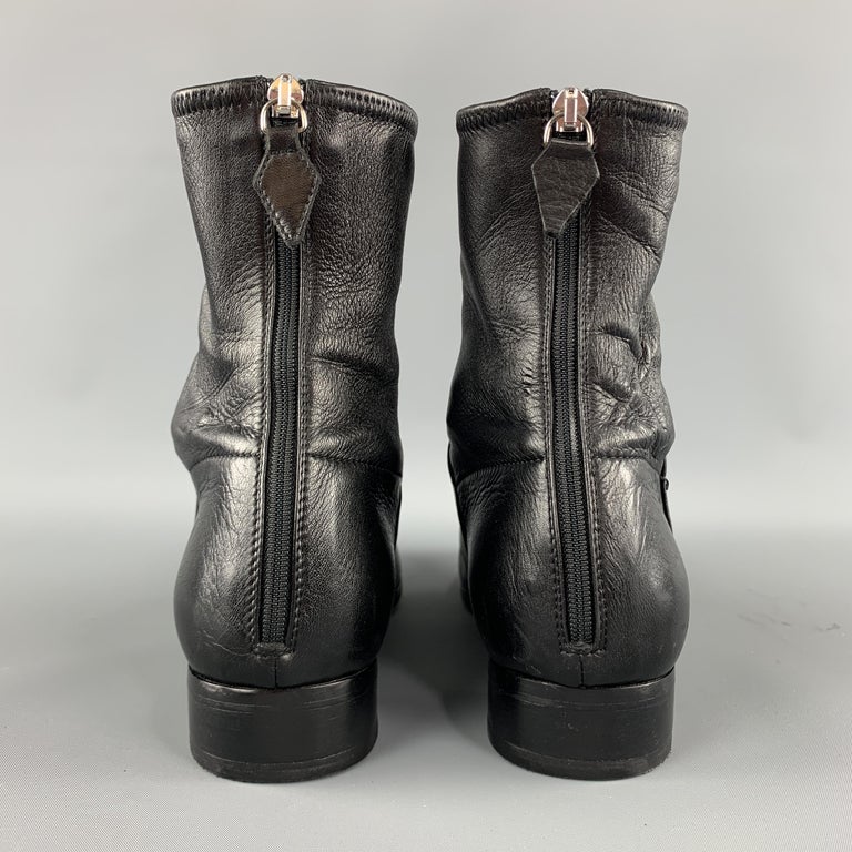 JIL SANDER Size 9 Black Ankle Zipper Boots at 1stDibs