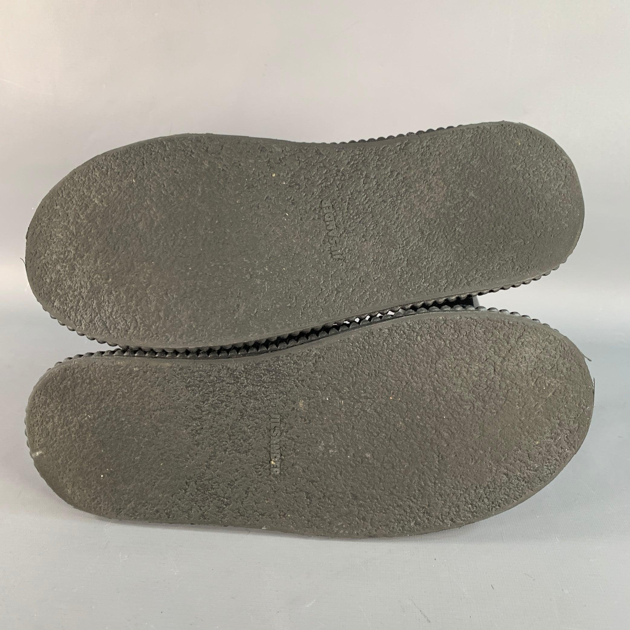 Jil Sander taglia 9 Scarpe da ginnastica in tela nera con suola in crêpe in vendita 1
