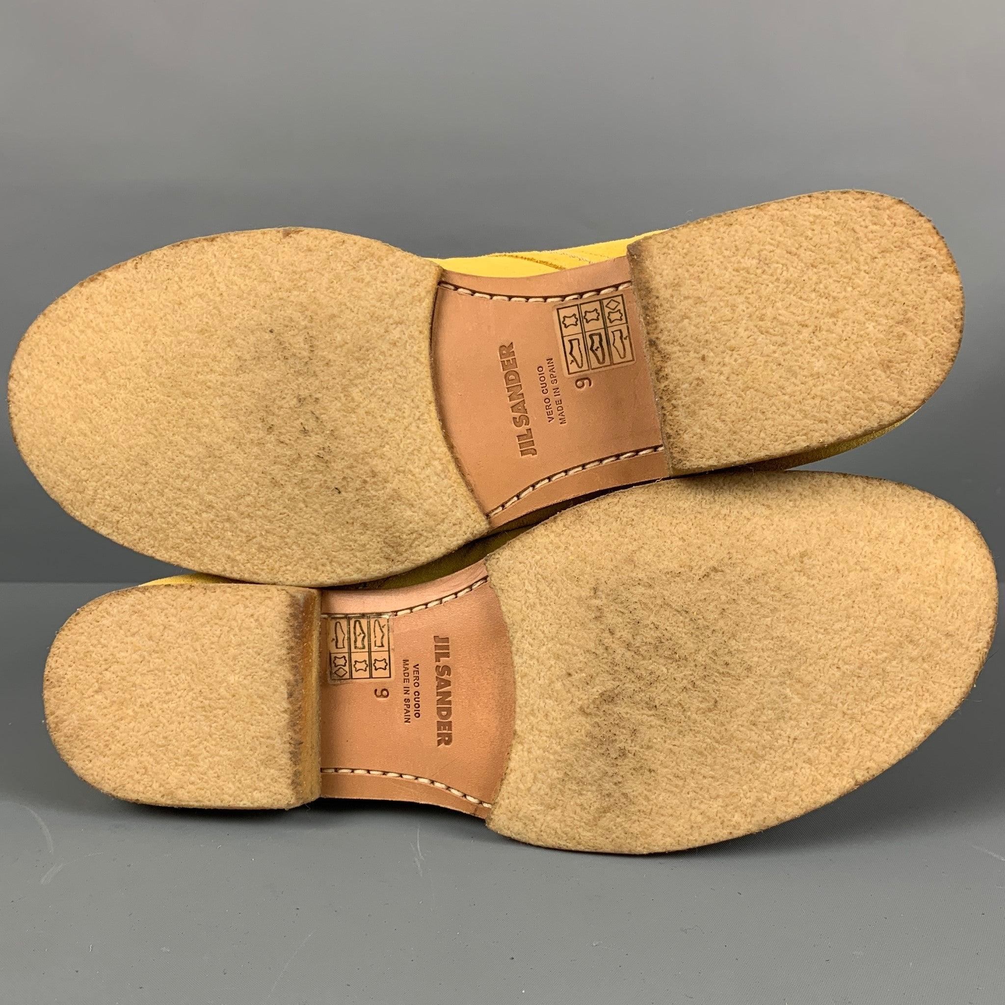 JIL SANDER Größe 9 Gelbe Wildleder-Schuhe mit Knöchelspitze im Angebot 2