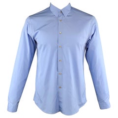 JIL SANDER - Chemise à manches longues boutonnée en coton bleu, taille L