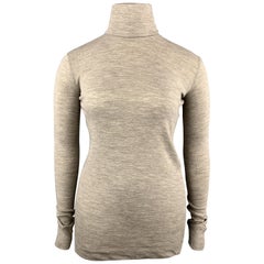 JIL SANDER Größe L Oatmeal Beige Wolle / Angora Pullover Rollkragenpullover Pullover