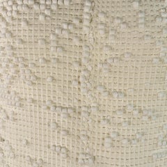 JIL SANDER Size L White Textured Bobble Cotton Crew Neck Pullover