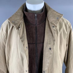 JIL SANDER Größe M Beige Braun Baumwoll-Layered Suede Gefütterte Jacke