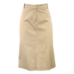JIL SANDER Size M Beige Khaki Cotton Blend Midi Pencil Skirt