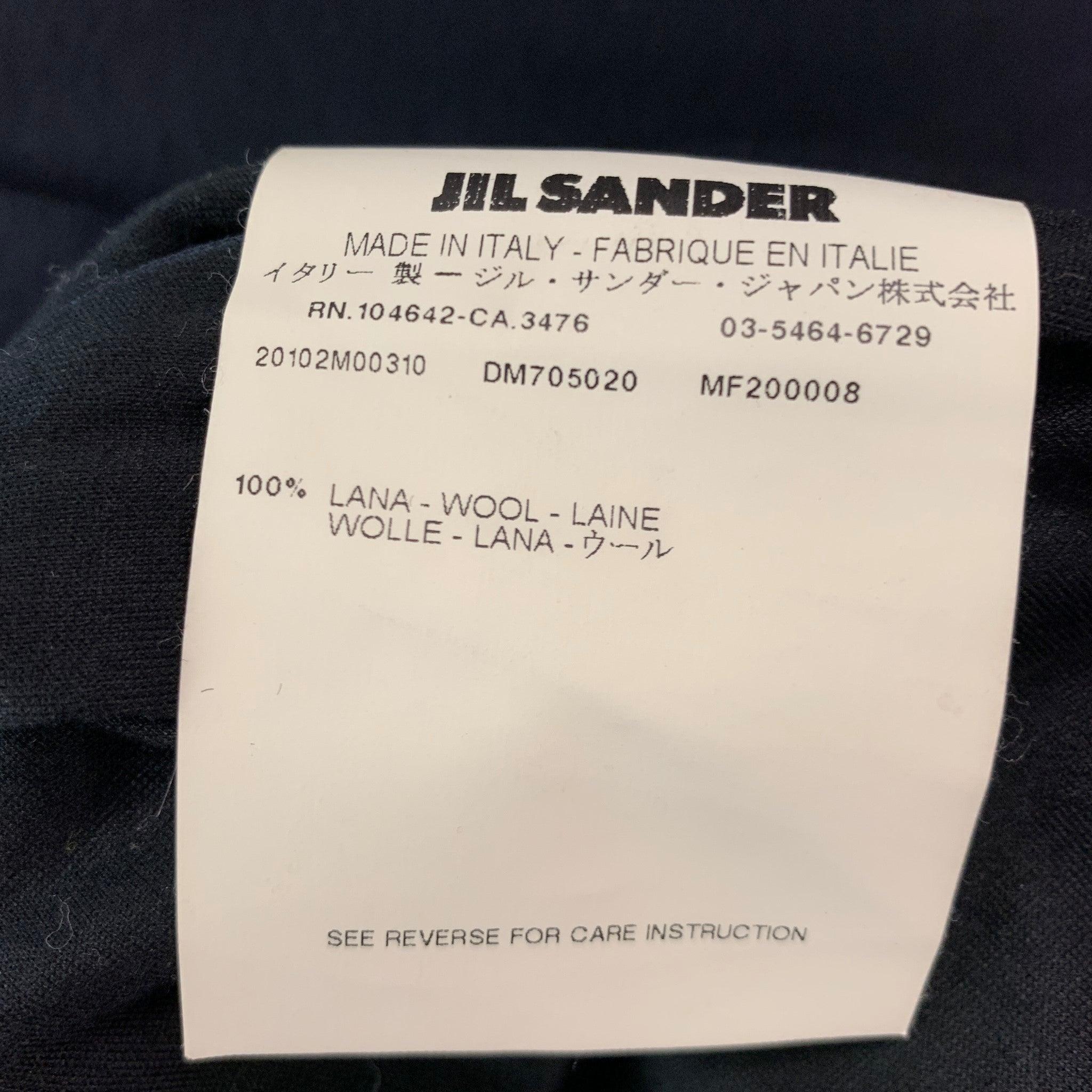 JIL SANDER Size M Navy Wool Peacoat For Sale 2