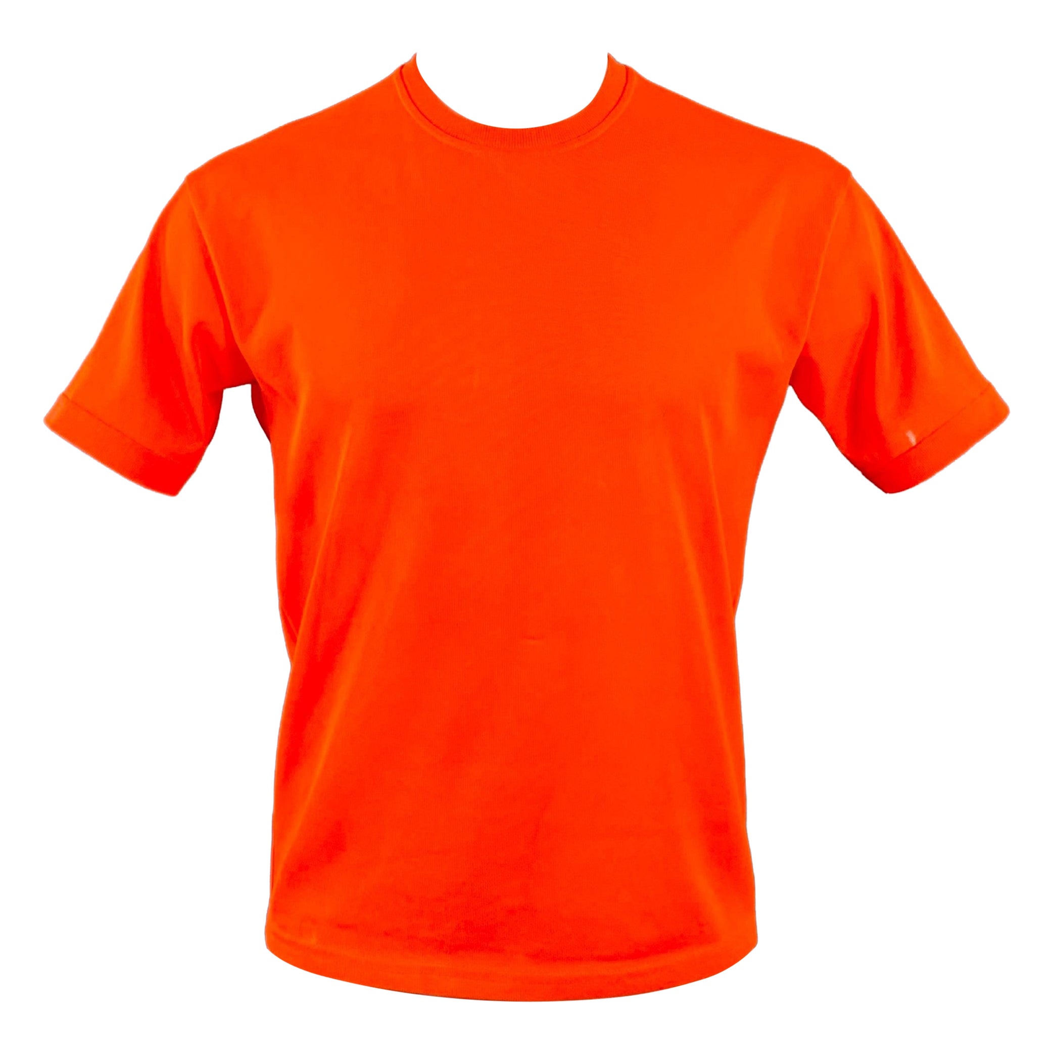 JIL SANDER Size M Orange Neon Jersey Polyester Crew-Neck T-shirt