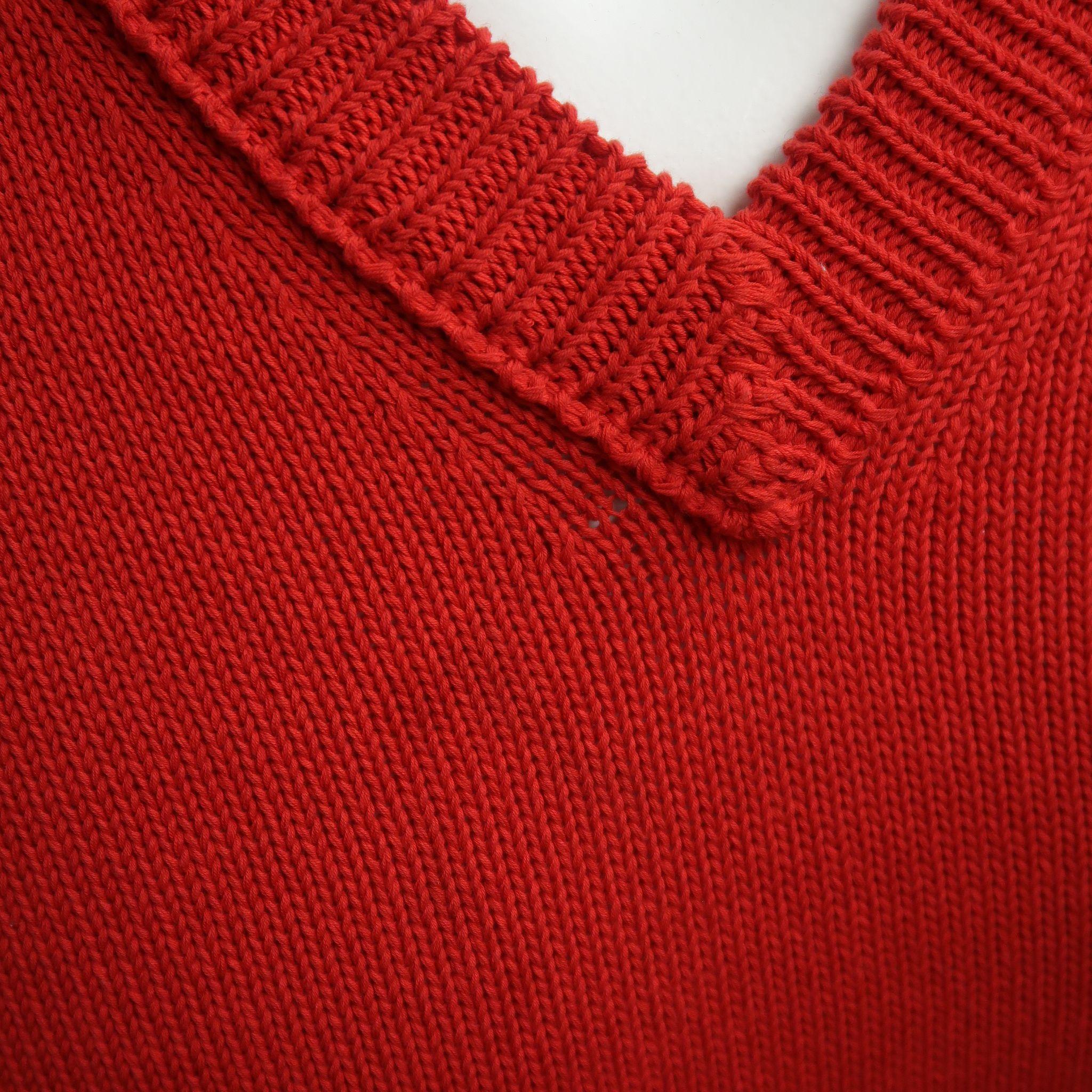 JIL SANDER Size M Red Knitted Cotton Pullover Sweater 3