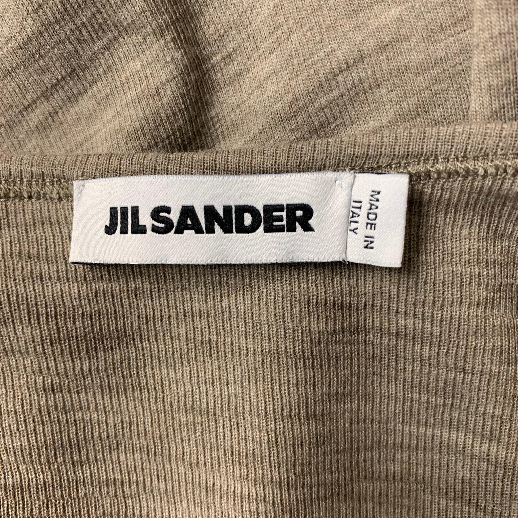 JIL SANDER Size M Taupe Wool & Angora Knit Top In Excellent Condition In San Francisco, CA