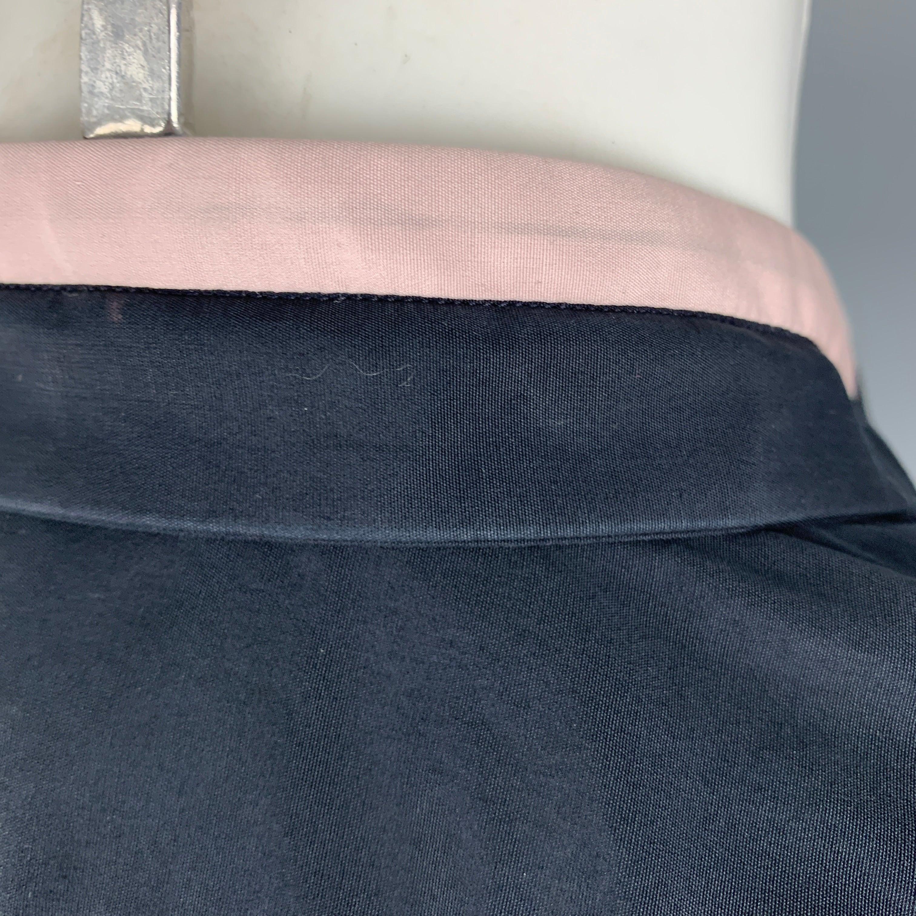 JIL SANDER Taille S Chemise à manches longues boutonnée en coton noir et rose en vente 1