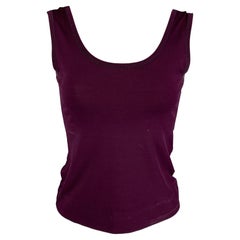 JIL SANDER Canotta in seta color melanzana taglia S