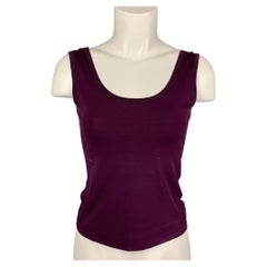 JIL SANDER Größe S Auberginefarbenes Seiden-Tanktop