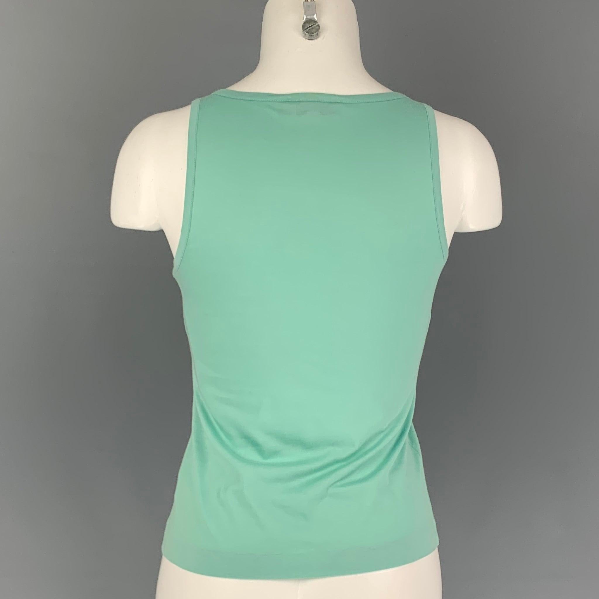JIL SANDER Size S Mint Cotton Modal Pleated Tank Top In Good Condition For Sale In San Francisco, CA