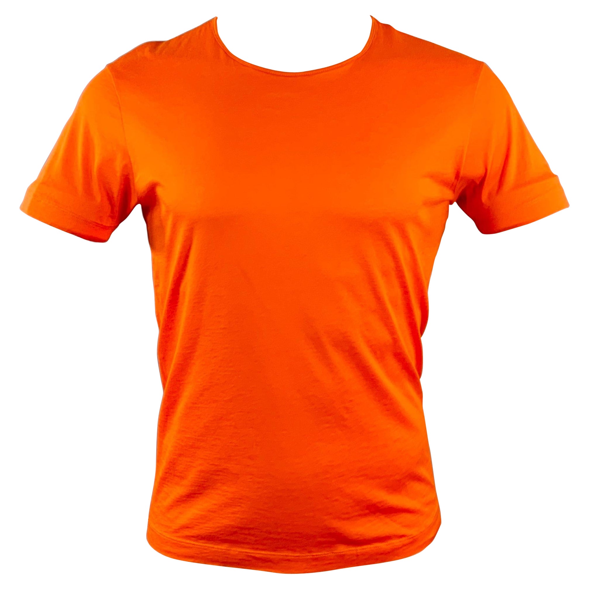 JIL SANDER Size S Orange Rust Jersey Cotton Scoop Neck T-shirt