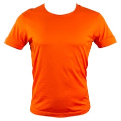 JIL SANDER Size S Orange Rust Jersey Cotton Scoop Neck T-shirt
