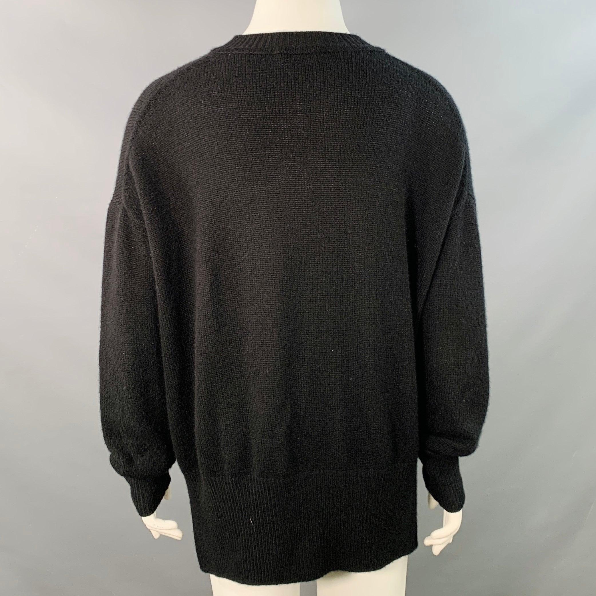 Nero JIL SANDER Maglione girocollo in cashmere nero taglia XL in vendita